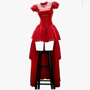 SOLD – Msg for Reorder in any size !New Elegant Red Corset Dress size S